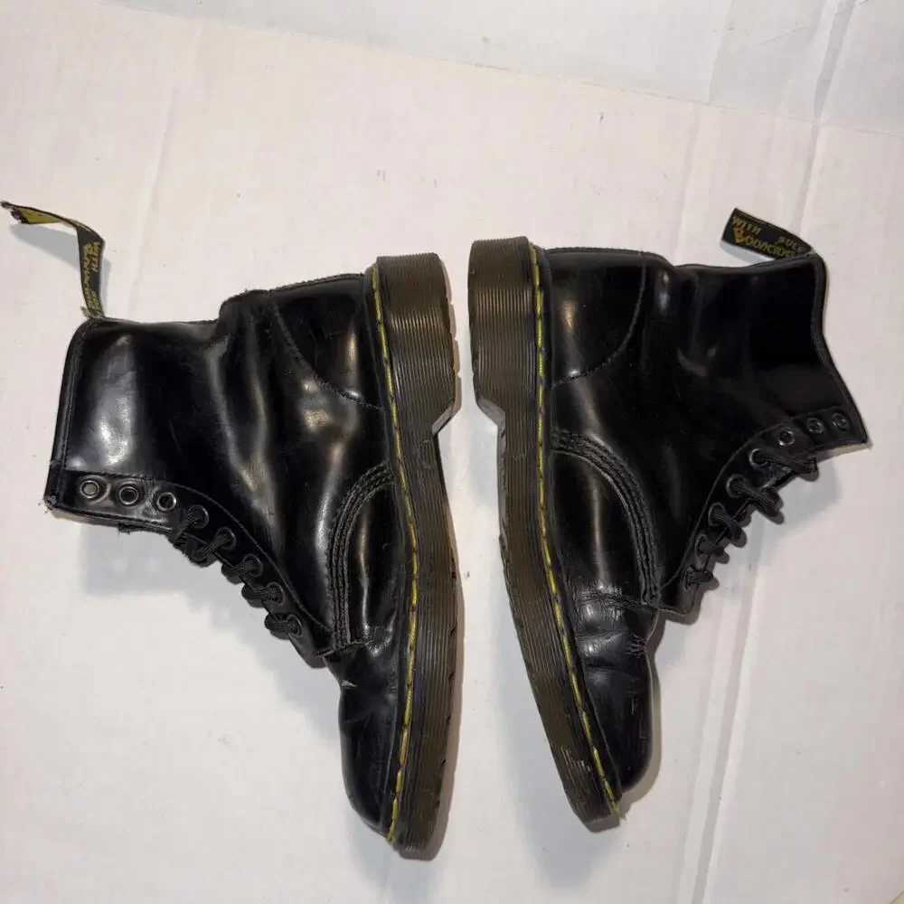 Dr Doc‎ Martens Lace Up Combat Work Slip Resistant Boots Black Leather Men’s 6